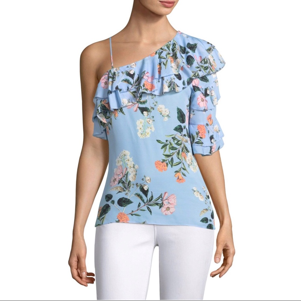 PARKER Clayton One Shoulder Silk Blouse NWT